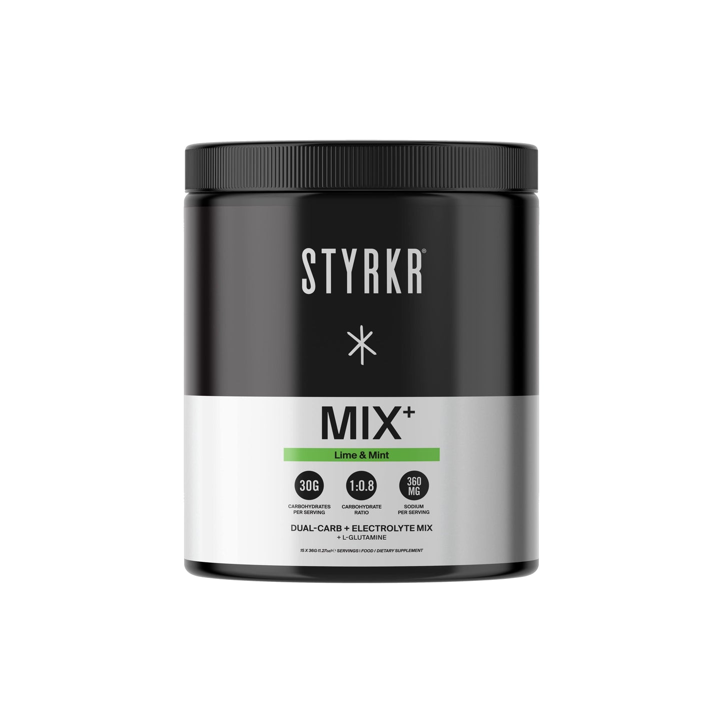 STYRKR Energy Drink 15 Serving Tub (555g) / Lime & Mint MIX+ XMiles