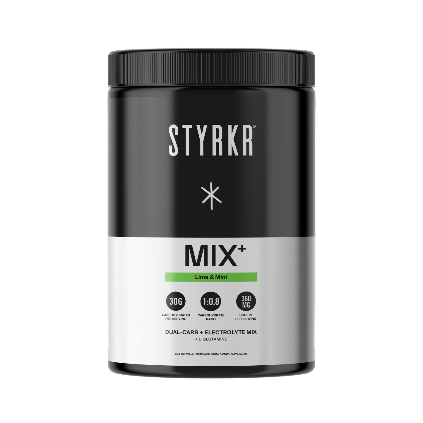 STYRKR Energy Drink 25 Serving Tub (925g) / Lime & Mint MIX+ XMiles