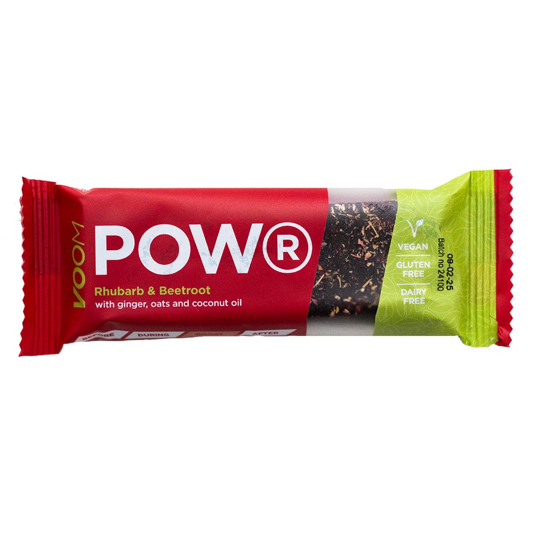 VOOM Energy Bars Single Serve (50g) / Beetroot Rhubarb & Ginger Powr Plant Energy Bars w/ Beetroot XMiles