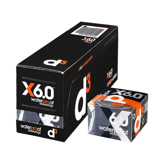 d3 Tape Tape Standard (50mm x 6m) / Black X6.0 Waterproof Kinesiology Tape XMiles