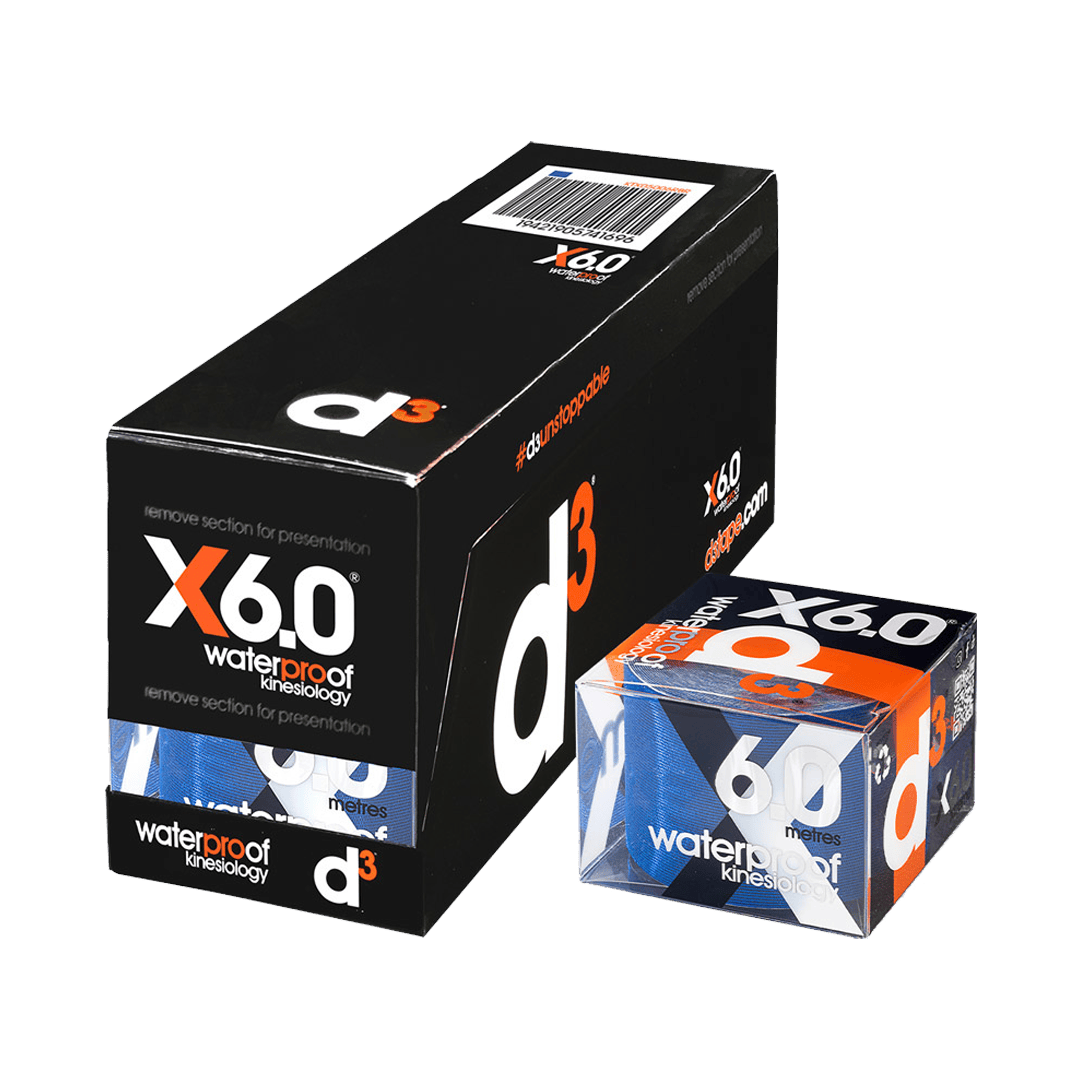 d3 Tape Tape Standard (50mm x 6m) / Blue X6.0 Waterproof Kinesiology Tape XMiles