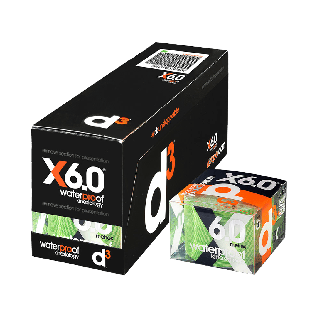 d3 Tape Tape Standard (50mm x 6m) / Green X6.0 Waterproof Kinesiology Tape XMiles