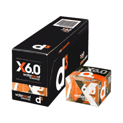 d3 Tape Tape Standard (50mm x 6m) / Orange X6.0 Waterproof Kinesiology Tape XMiles