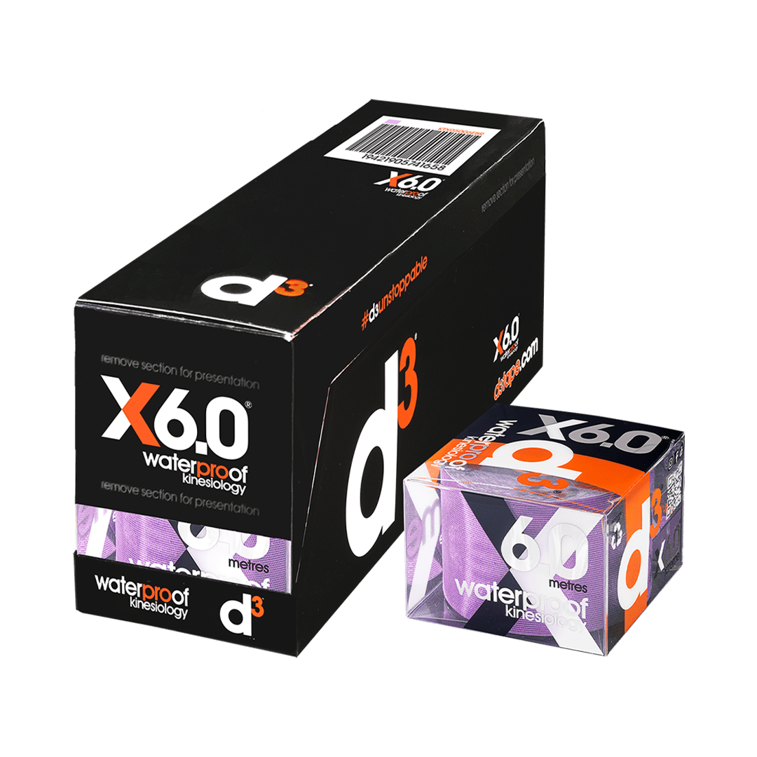 d3 Tape Tape Standard (50mm x 6m) / Purple X6.0 Waterproof Kinesiology Tape XMiles