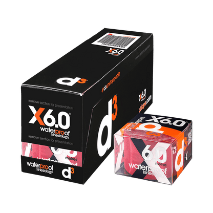 d3 Tape Tape Standard (50mm x 6m) / Red X6.0 Waterproof Kinesiology Tape XMiles