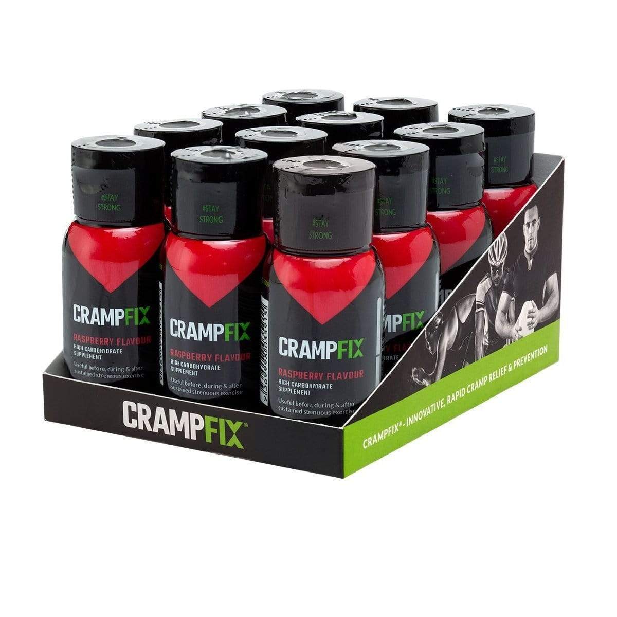 Fixx Nutrition Supplement Box of 12 / Raspberry CrampFix Bottle XMiles