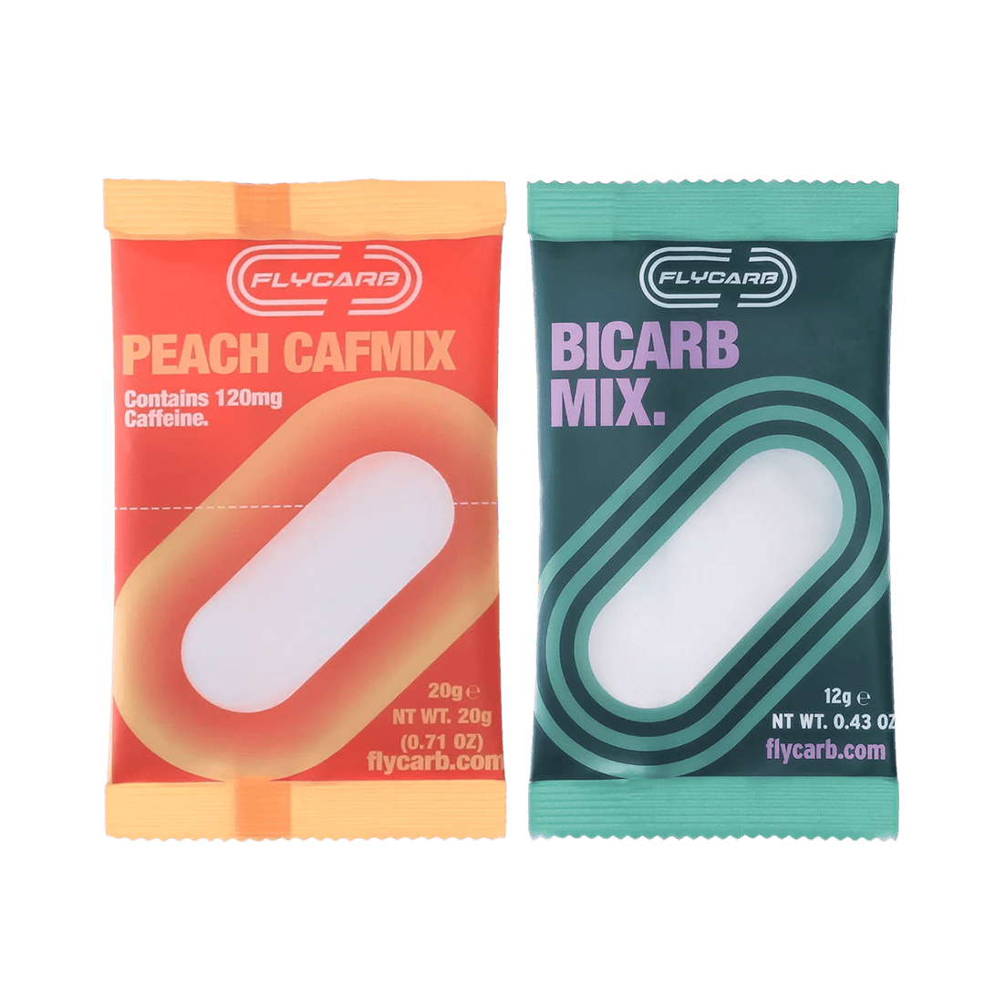 FLYCARB Supplement Single Serve / Peach (Caffeine) / 12g (for <60kg) BICARRB XMiles