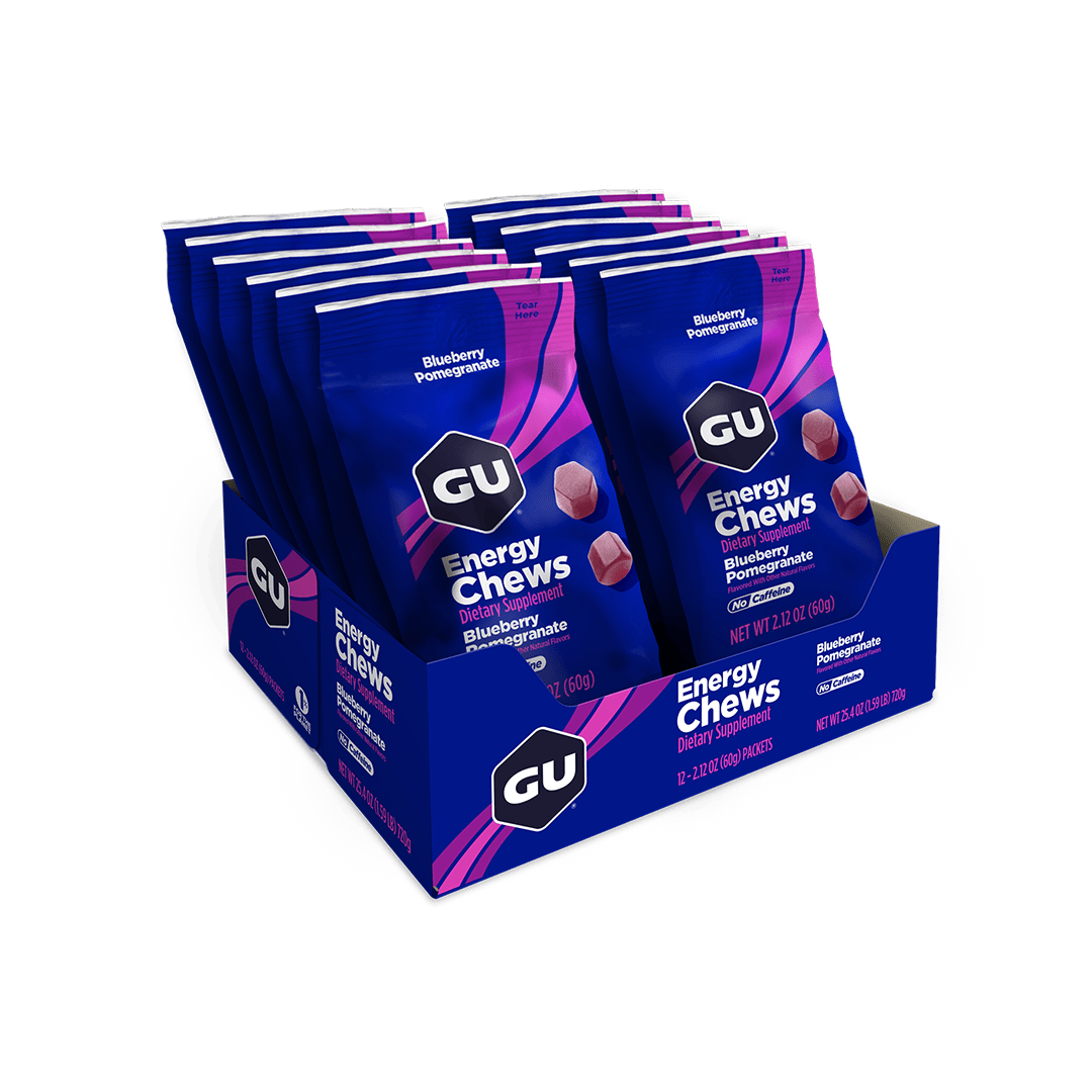 GU Chews Box of 12 / Blueberry Pomegranate GU Energy Chews XMiles