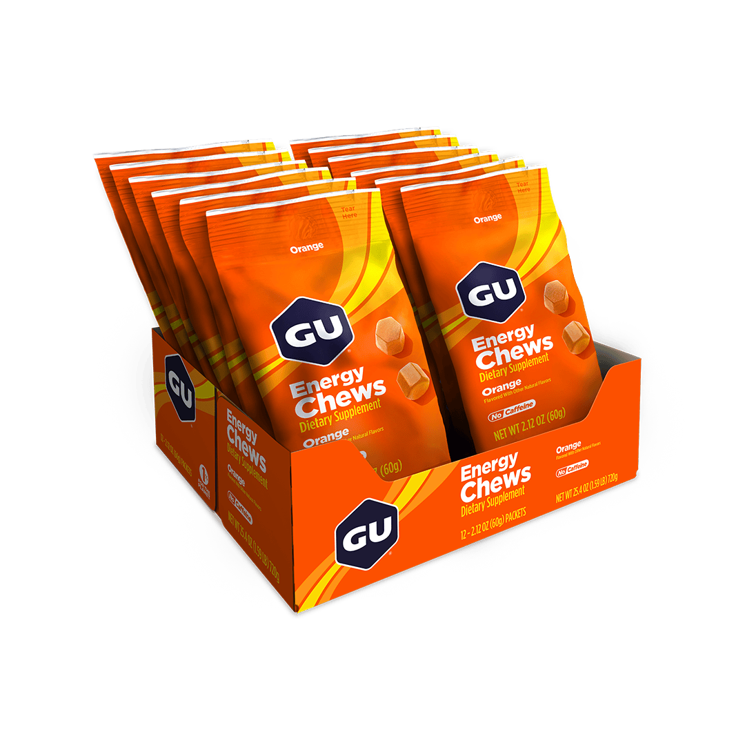 GU Chews Box of 12 / Orange GU Energy Chews XMiles