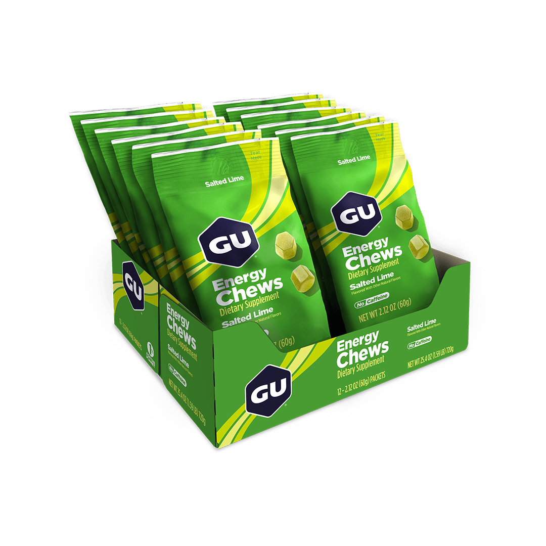 GU Chews Box of 12 / Salted Lime GU Energy Chews XMiles