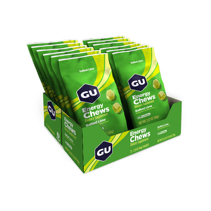 GU Chews Box of 12 / Salted Lime GU Energy Chews XMiles