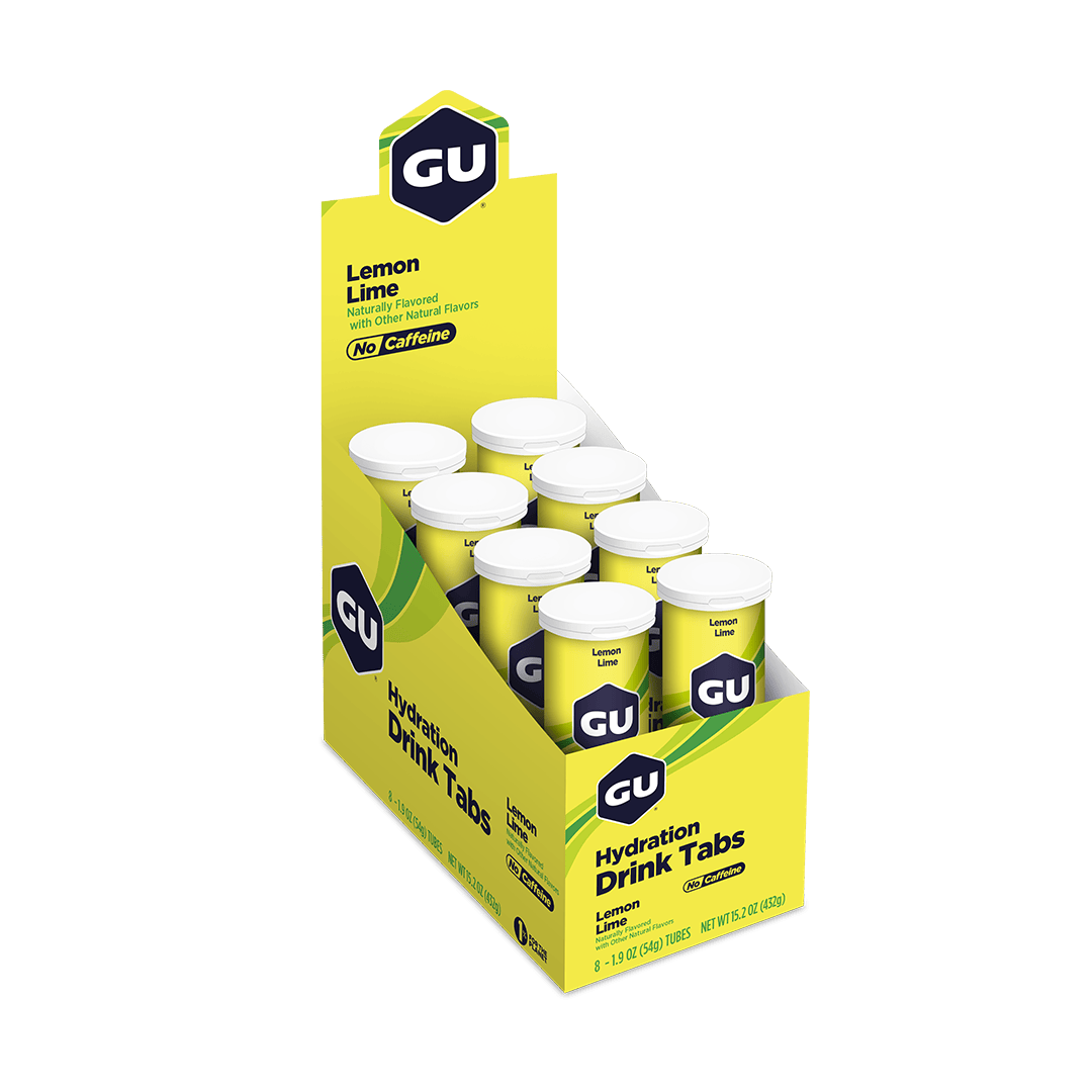 GU Electrolyte Drinks Box of 8 Tubes / Lemon & Lime GU Hydration Drink Tabs XMiles
