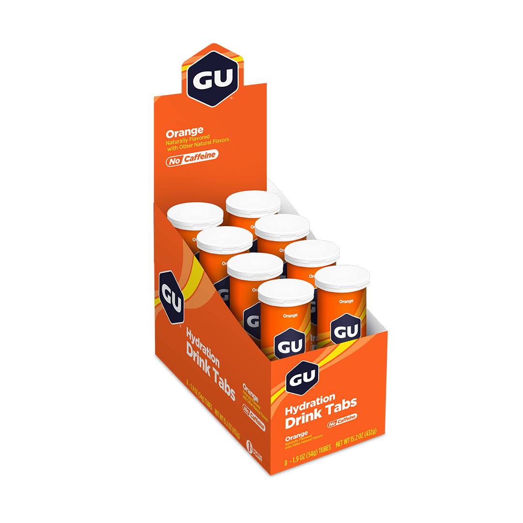 GU Electrolyte Drinks Box of 8 Tubes / Orange GU Hydration Drink Tabs XMiles