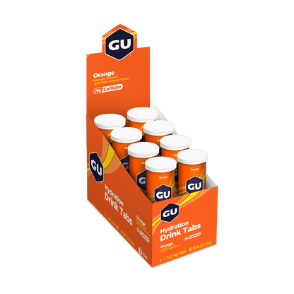 GU Electrolyte Drinks Box of 8 Tubes / Orange GU Hydration Drink Tabs XMiles