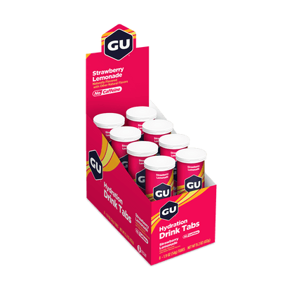 GU Electrolyte Drinks Box of 8 Tubes / Strawberry Lemonade GU Hydration Drink Tabs XMiles
