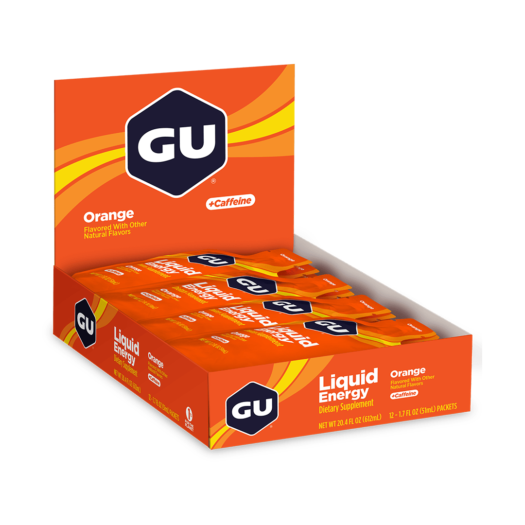 GU Gels Box of 12 / Orange (20mg) Liquid Energy Gel XMiles