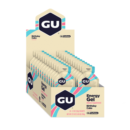 GU Gels Box of 24 / Birthday Cake GU Energy Gel XMiles