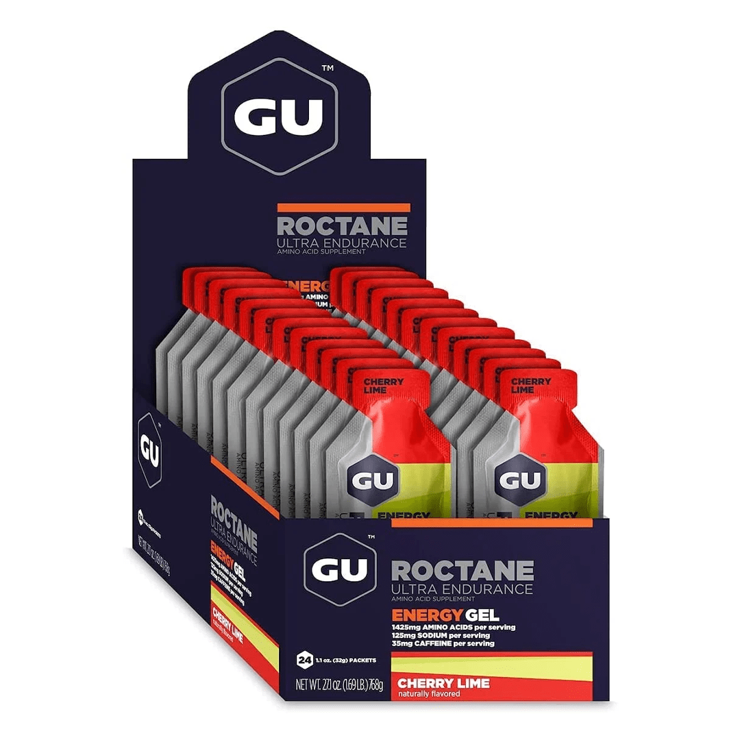 GU Gels Box of 24 / Cherry Lime Roctane Energy Gel XMiles