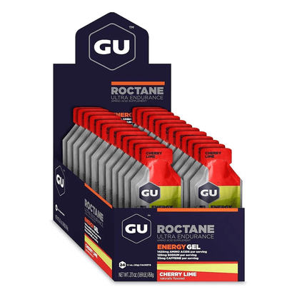 GU Gels Box of 24 / Cherry Lime Roctane Energy Gel XMiles