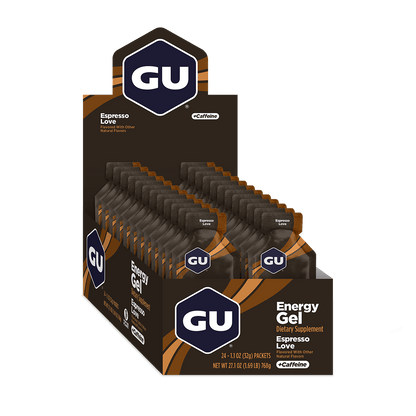 GU Gels Box of 24 / Espresso Love GU Energy Gel XMiles