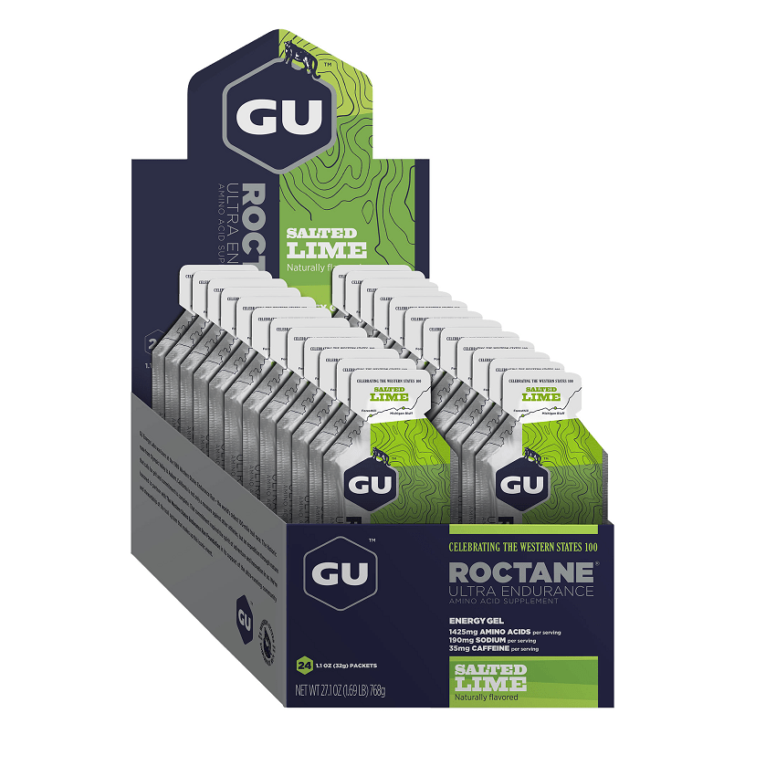 GU Gels Box of 24 / Salted Lime (35mg caffeine) Roctane Energy Gel XMiles