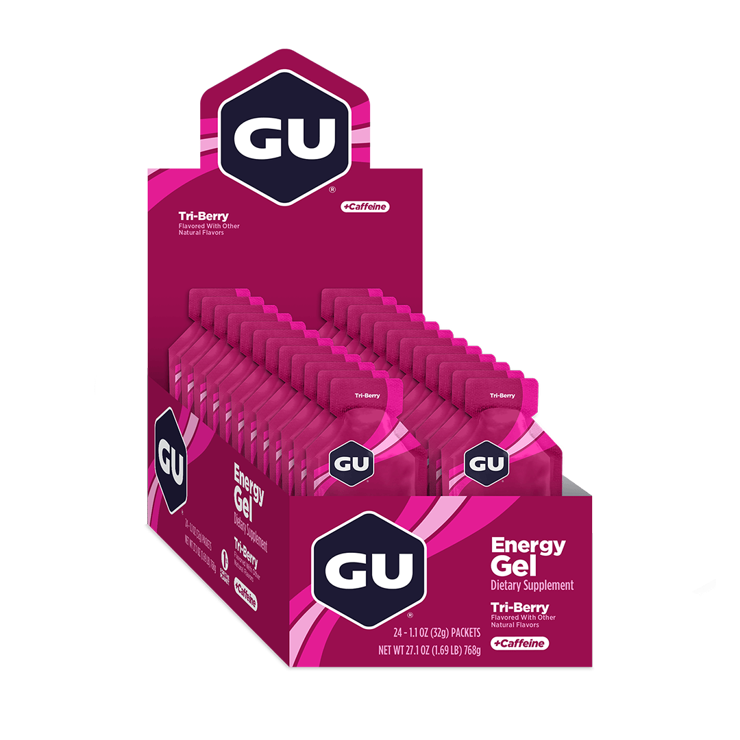 GU Gels Box of 24 / Tri - Berry GU Energy Gel XMiles