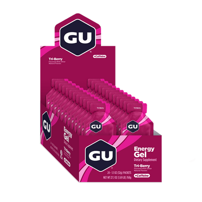 GU Gels Box of 24 / Tri - Berry GU Energy Gel XMiles