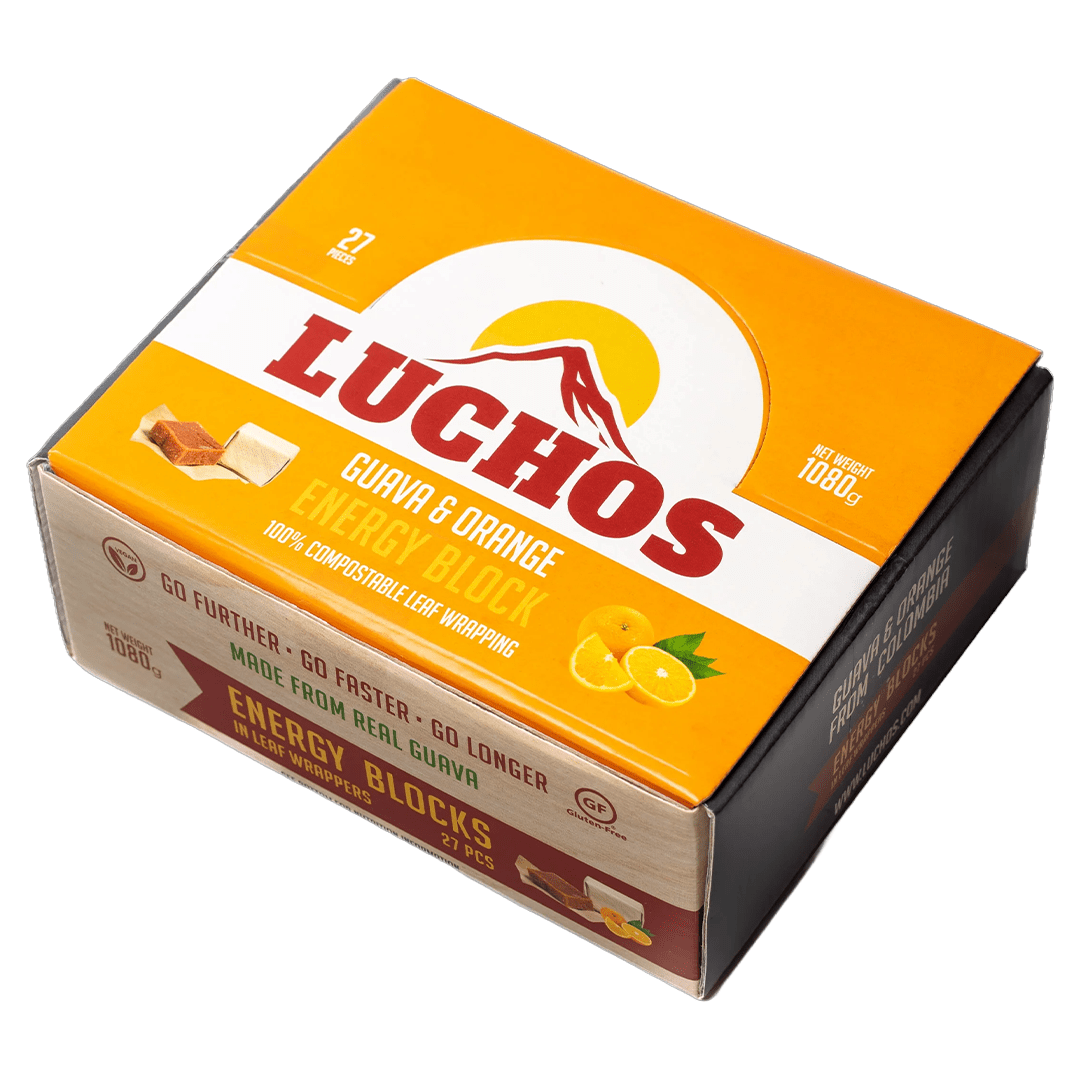 Luchos Energy Bars Box of 27 / Guava & Orange Guava Energy Blocks XMiles