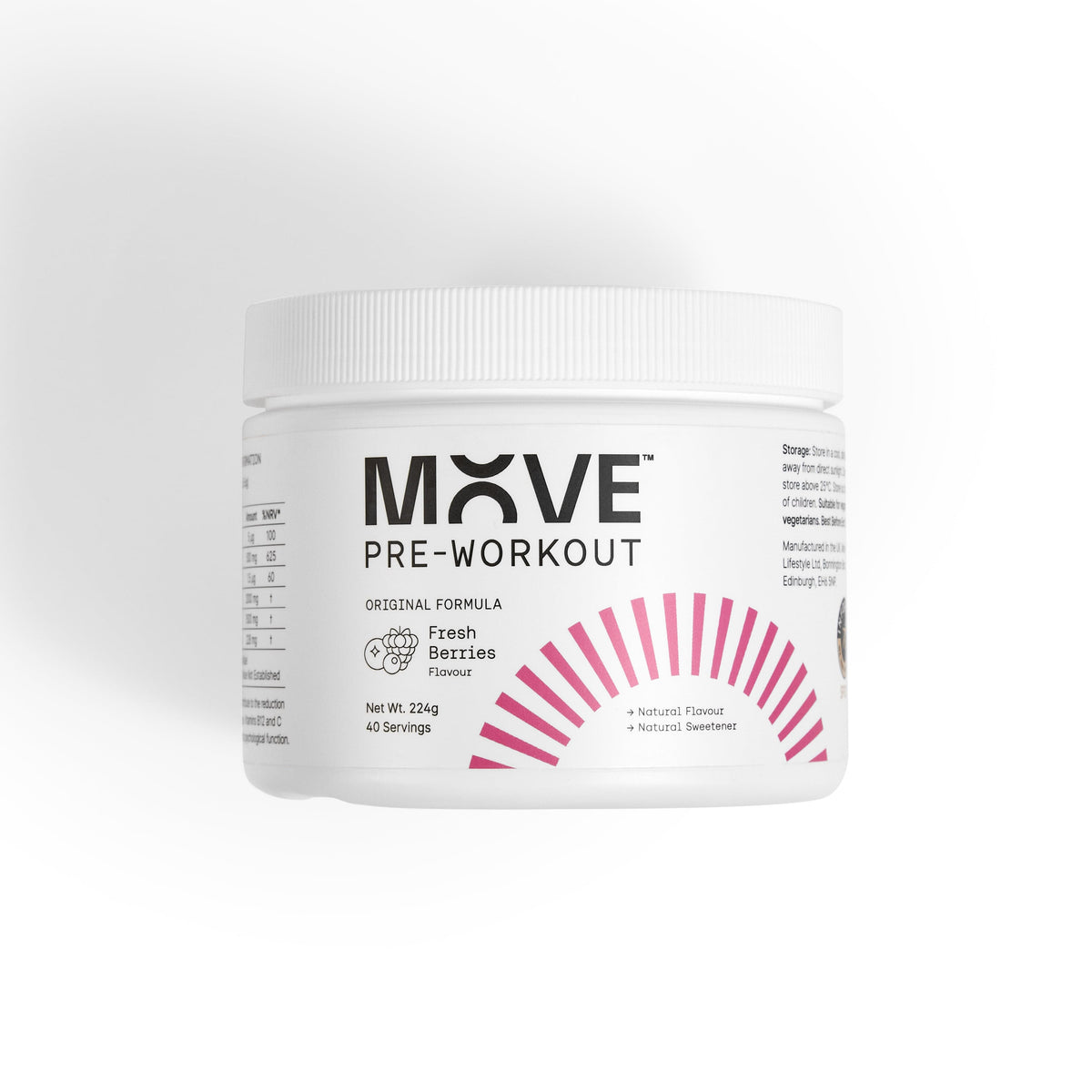 MOVE Pre-Workout 30 Serving Tub (180g) / Fresh Berries Strength Formula XMiles