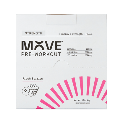 MOVE Pre-Workout Box of 15 / Fresh Berries Strength Formula XMiles