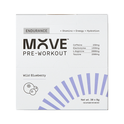 MOVE Pre-Workout Box of 30 / Wild Blueberry Endurance Formula XMiles