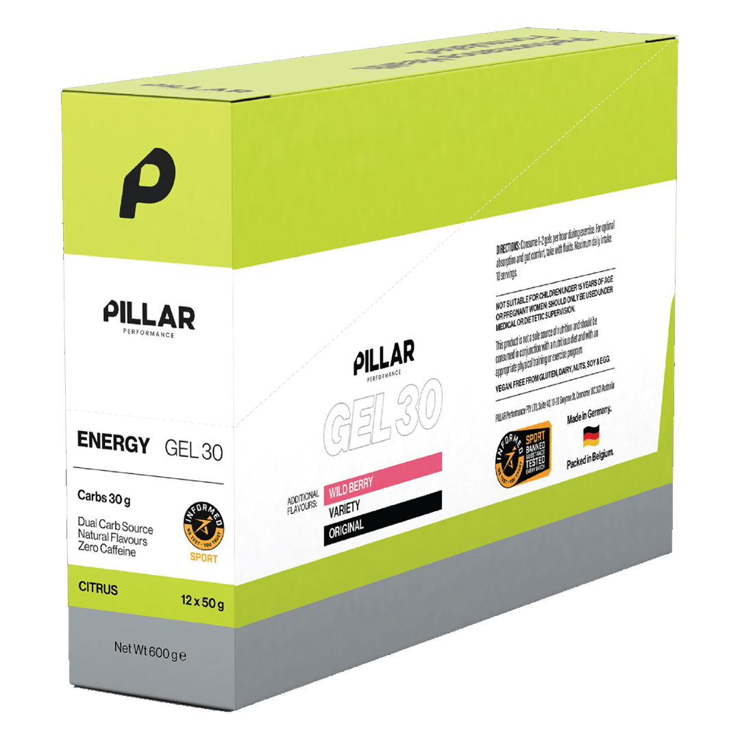PILLAR Gels Box of 12 / Citrus Energy Gel 30 XMiles