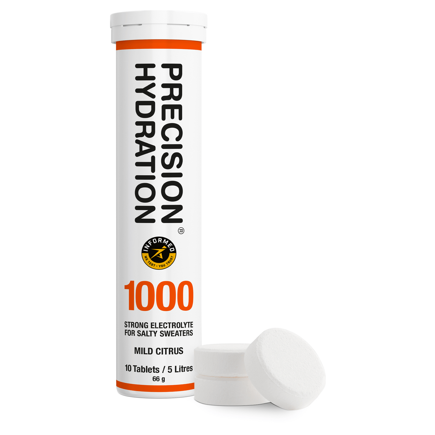 Precision Fuel & Hydration Electrolyte Drinks 10 Serving Tube / 1000 Electrolyte Drink Tablets XMiles