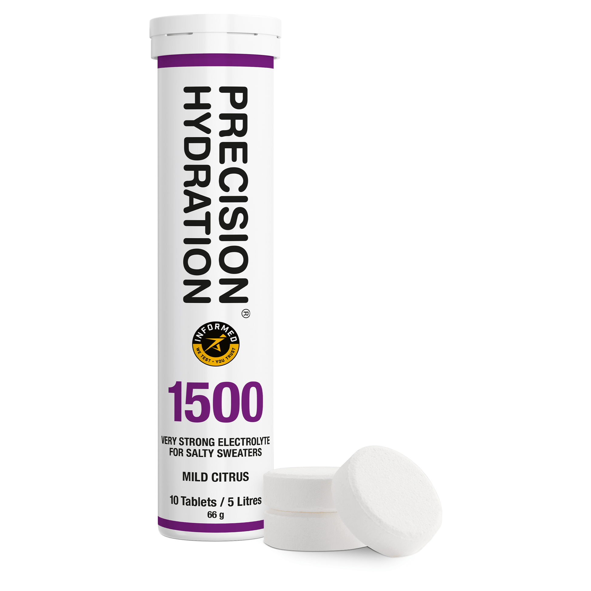 Precision Fuel & Hydration Electrolyte Drinks 10 Serving Tube / 1500 Electrolyte Drink Tablets XMiles
