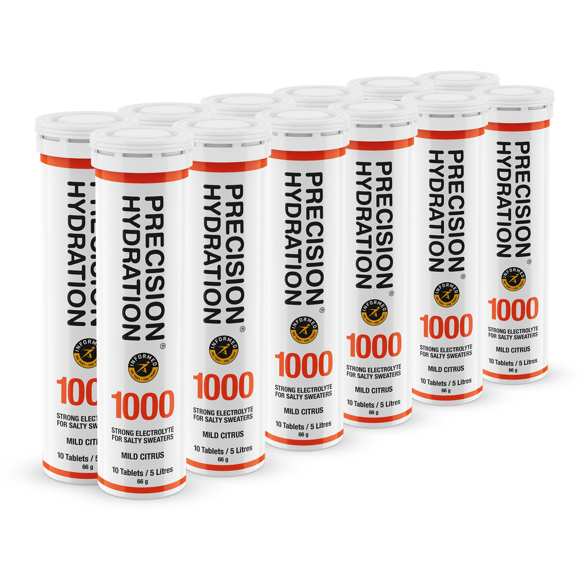 Precision Fuel & Hydration Electrolyte Drinks Box of 6 Tubes / 1000 Electrolyte Drink Tablets XMiles