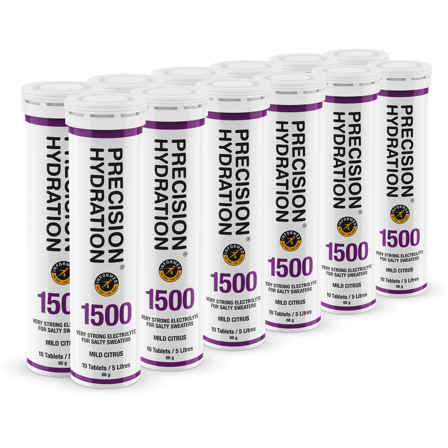 Precision Fuel & Hydration Electrolyte Drinks Box of 6 Tubes / 1500 Electrolyte Drink Tablets XMiles