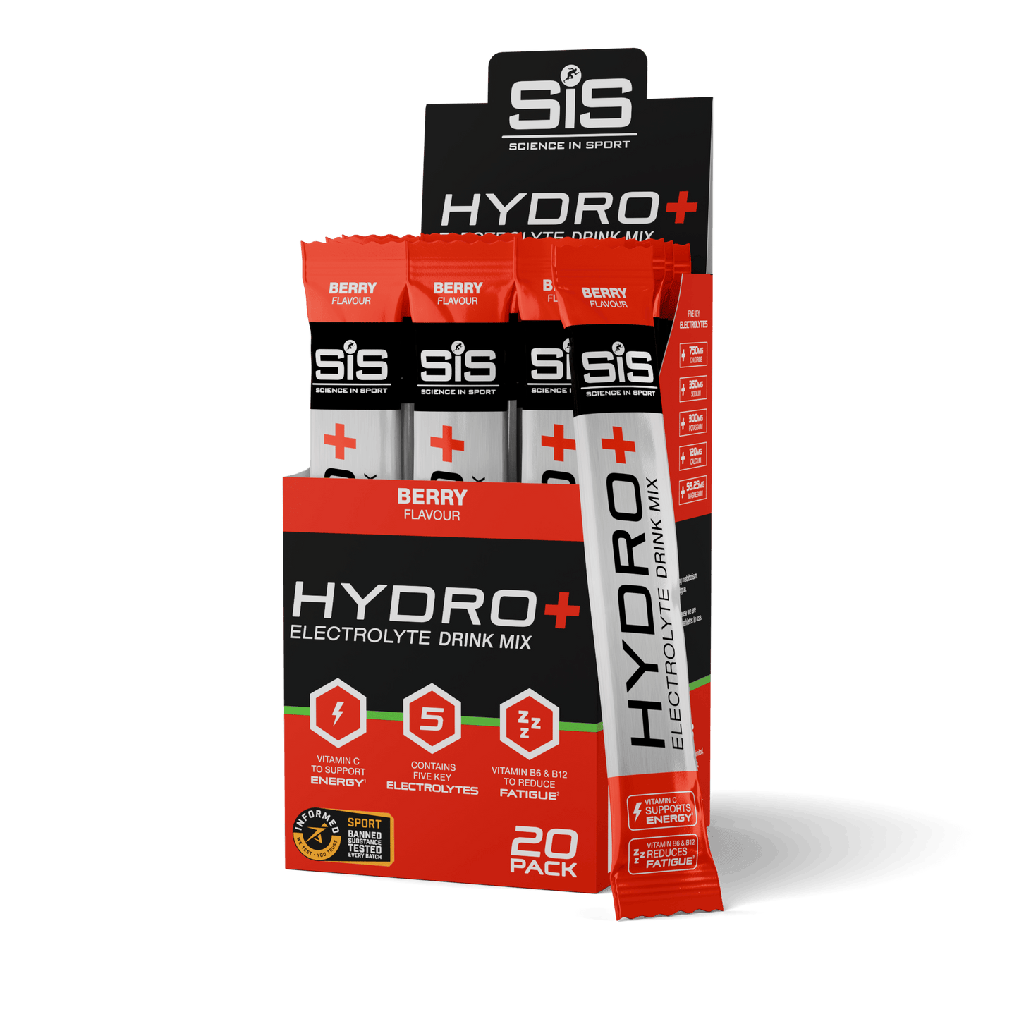 SiS Electrolyte Drinks Box of 20 / Berry HYDRO+ XMiles