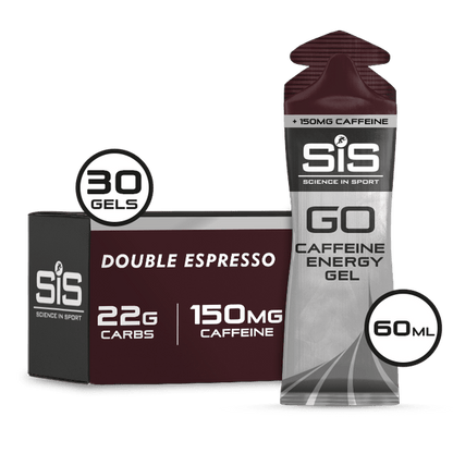 SiS Gels Box of 30 / Double Espresso GO Energy + Caffeine Gel XMiles
