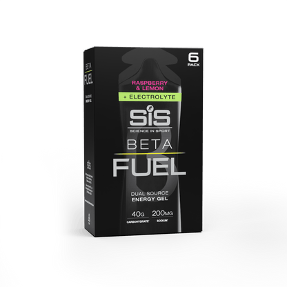 SiS Gels Pack of 6 / Raspberry & Lemon Beta Fuel + Electrolyte Gel XMiles
