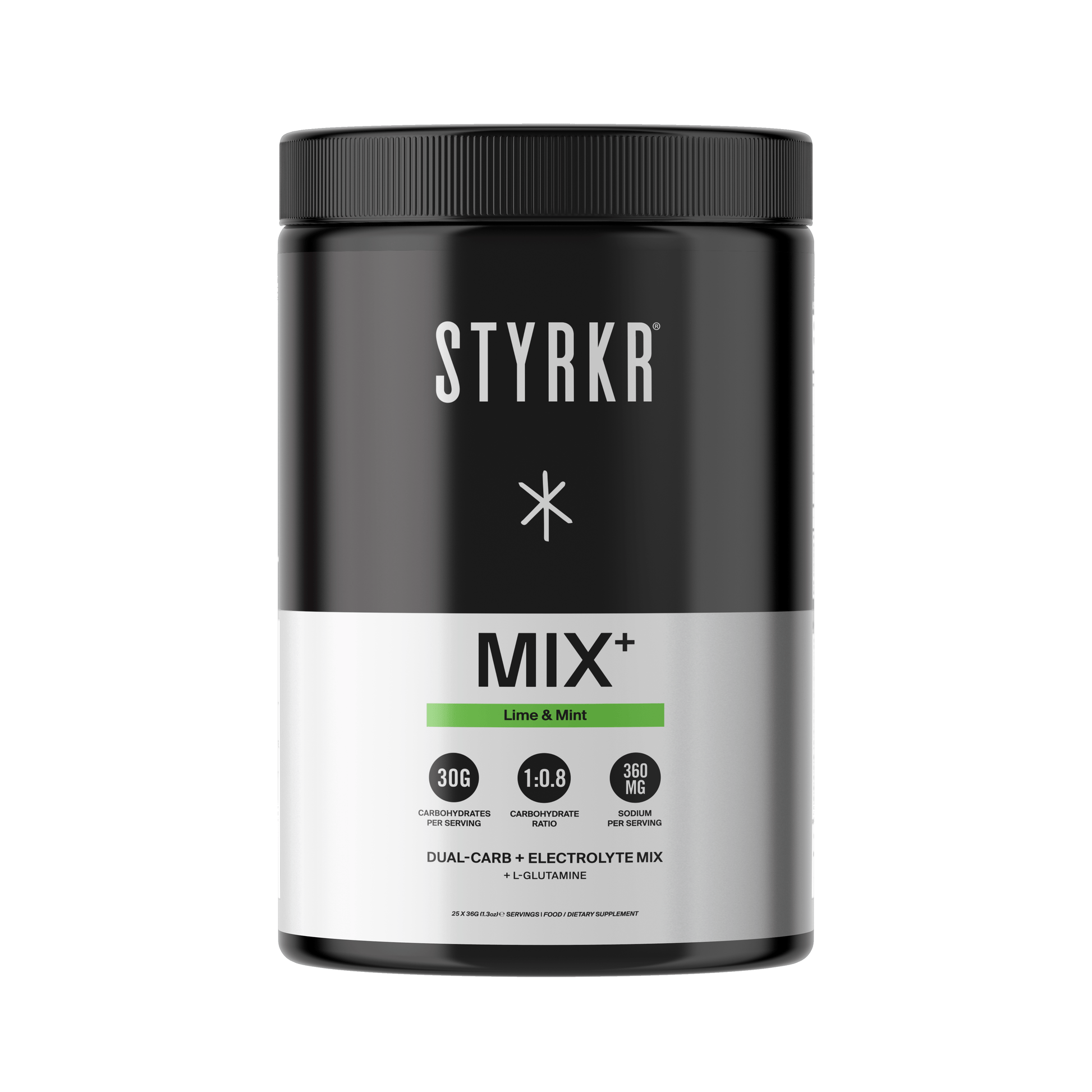 STYRKR Energy Drink 25 Serving Tub (925g) / Lime & Mint MIX+ XMiles