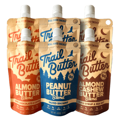 Trail Butter Nut Butter Box of 6 / Mixed Nut Butter ‘Big Squeeze’ Pouches XMiles